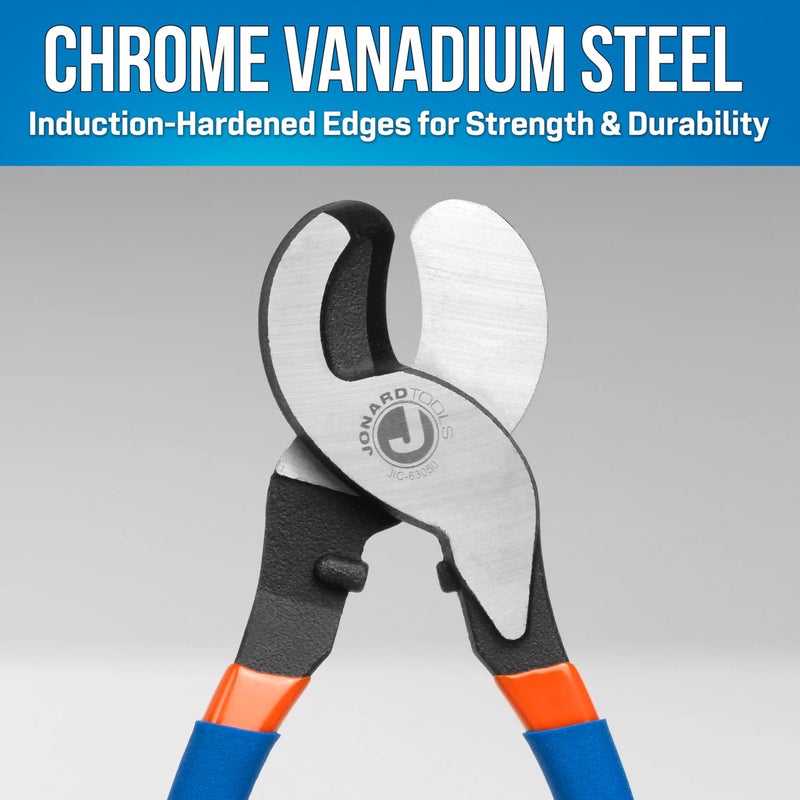 Jonard Tools JIC-63050 High Leverage Cable Cutter - Chrome Vanadium Steel, Induction-Hardened Edges, Cuts Aluminum, Copper & 100-Pair 24 AWG Cable, Ergonomic Grip, 13/16â€ Jaw Opening (Color May Vary) - Image 5